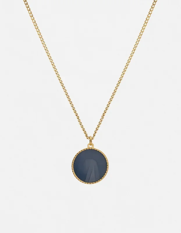 Patron Necklace, Gold Vermeil/Blue