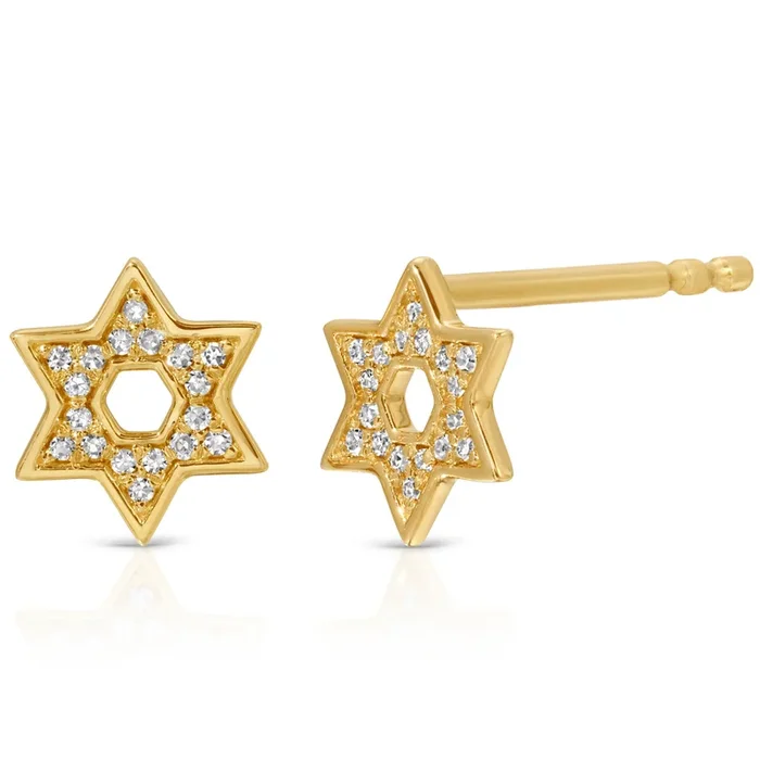 Pavé Charm Stud – Star of David