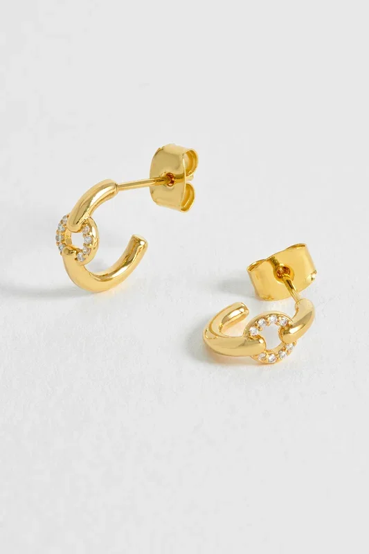Pave Circle Hoop Earrings