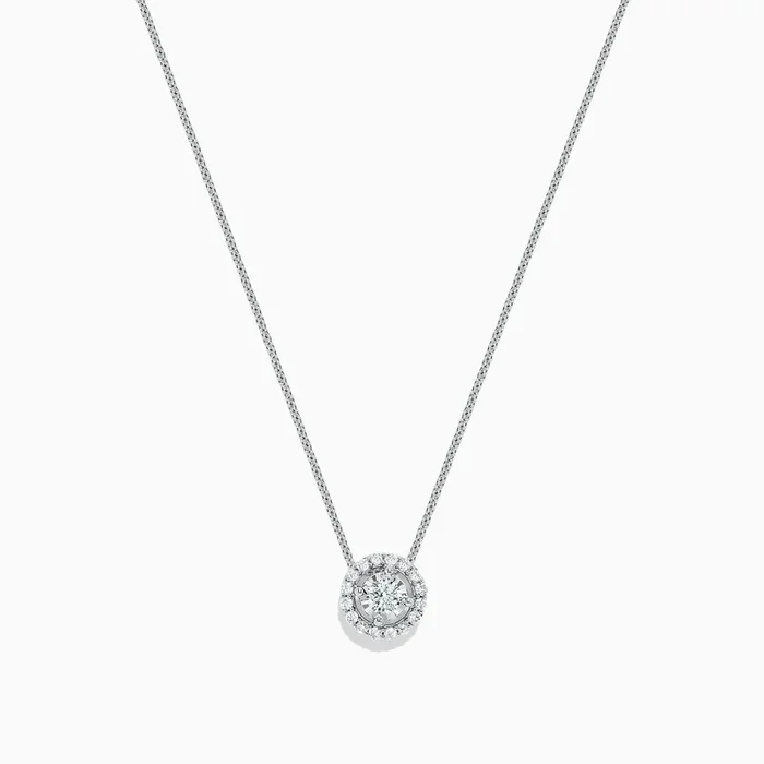 Pave Classica 14K White Gold Diamond Halo Pendant, 0.32 TCW