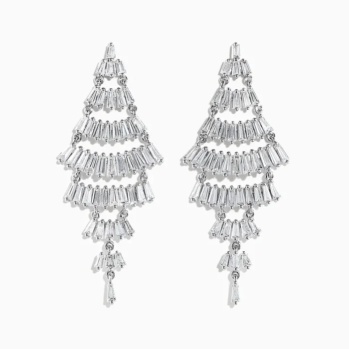 Pave Classique 14K White Gold Diamond Earrings