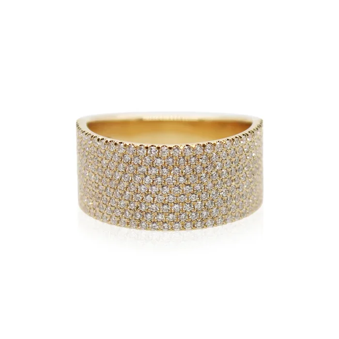 Pave Diamond 9 Row Band