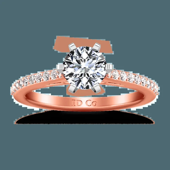 Pave Diamond Engagement Ring Juliette 14K Rose Gold