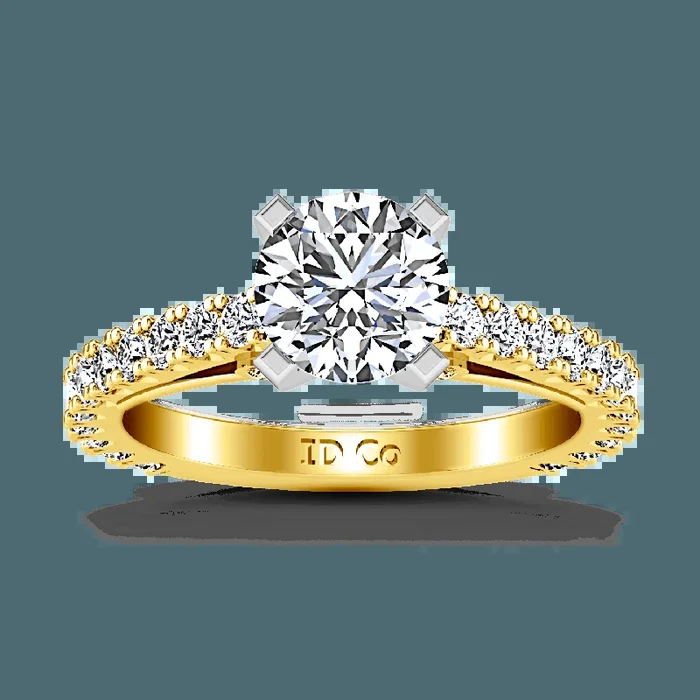 Pave Diamond EngagementRing Eden 14K Yellow Gold