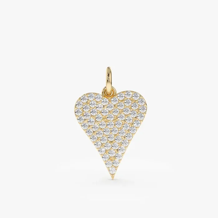 Pave Diamond Heart Charm, Lily