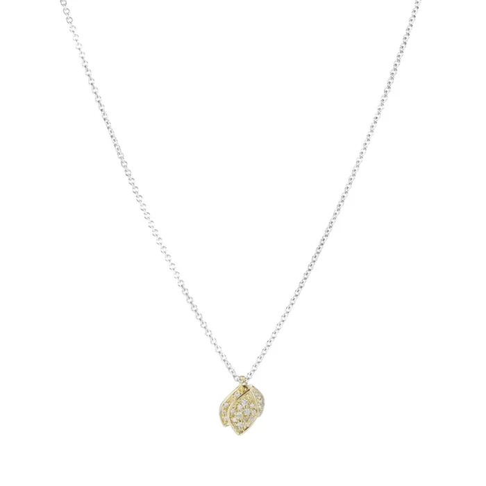 Pave Diamond Triple Leaf Necklace