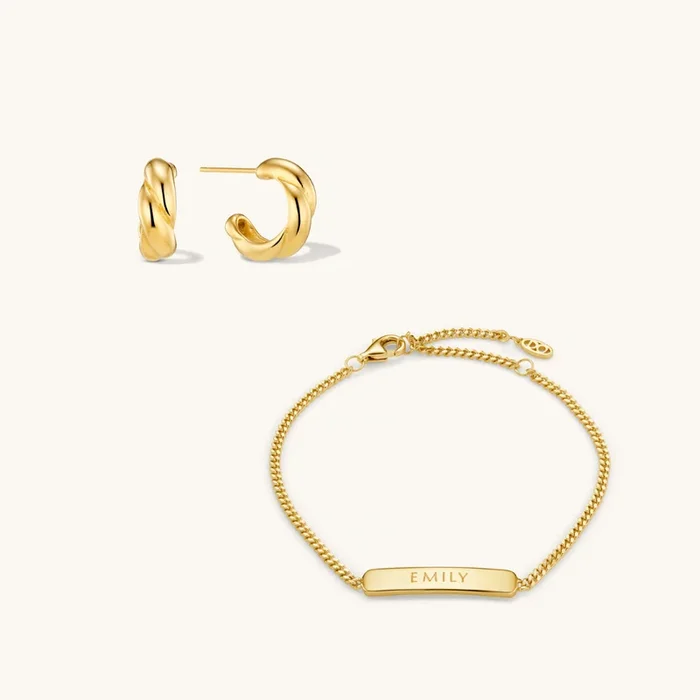 Pavé Earrings Stacking Set Gold