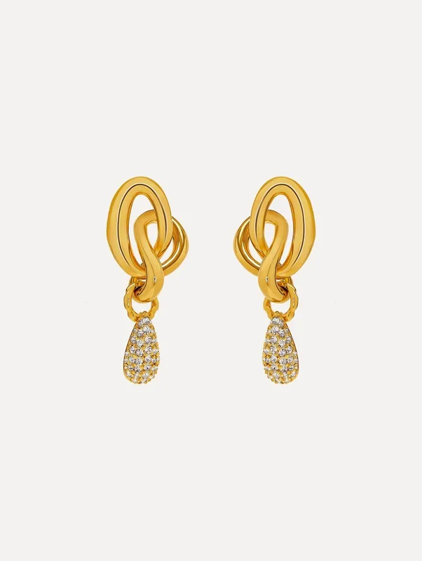 Pavé O Knot Earrings