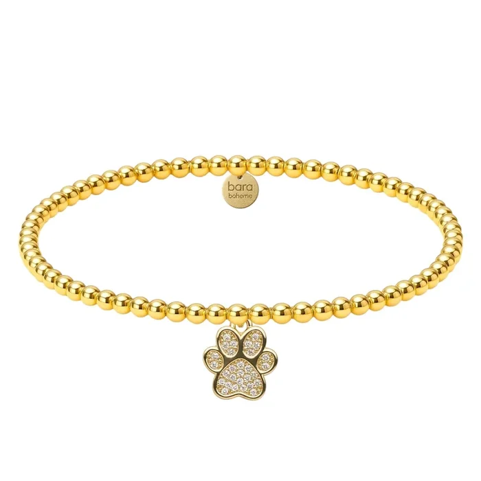 Pave Paw | Beaded Charm Bracelet