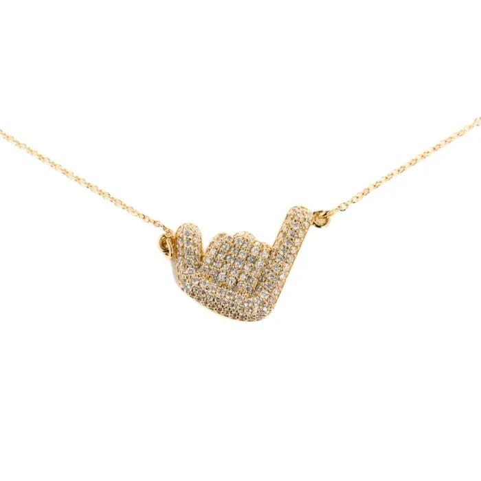 Pave Shaka Necklace