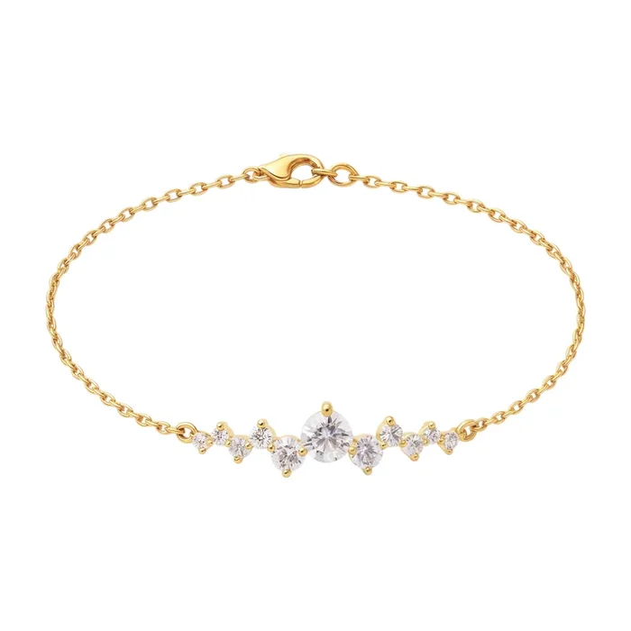 Pave Zigzag | Gold Plated Bracelet
