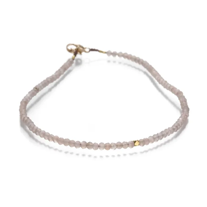 Peach Moonstone Beaded Bracelet