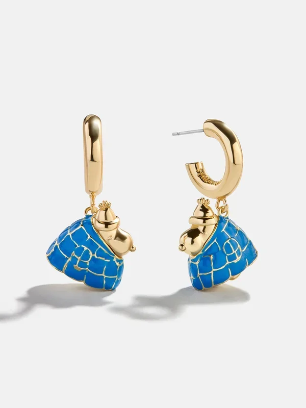 Peanuts Snoopy Puffer Jacket Earrings – Blue