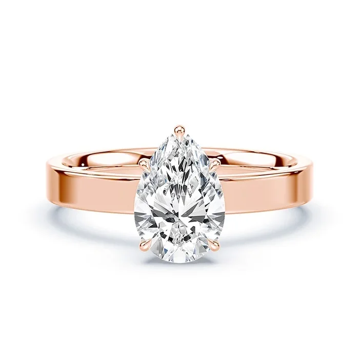 Pear Cut Hidden Halo Wide Solitaire