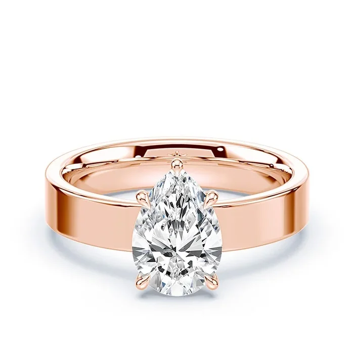 Pear Cut Low Profile Wide Solitaire