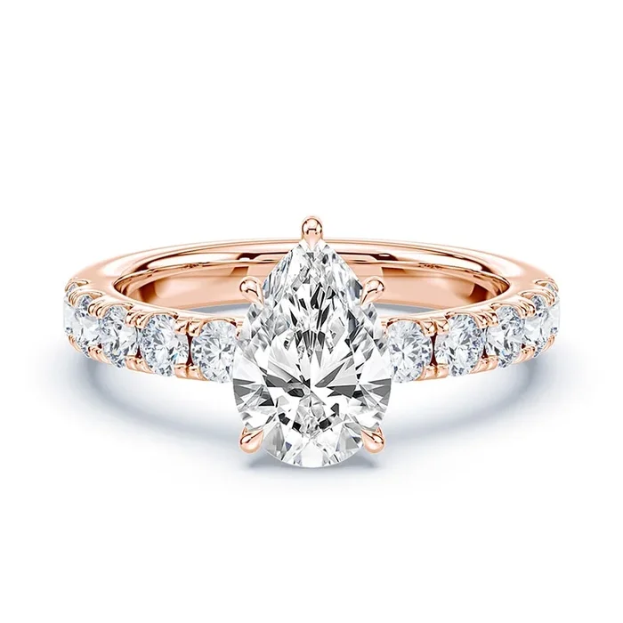 Pear Cut Pave Prongs Wide Pave