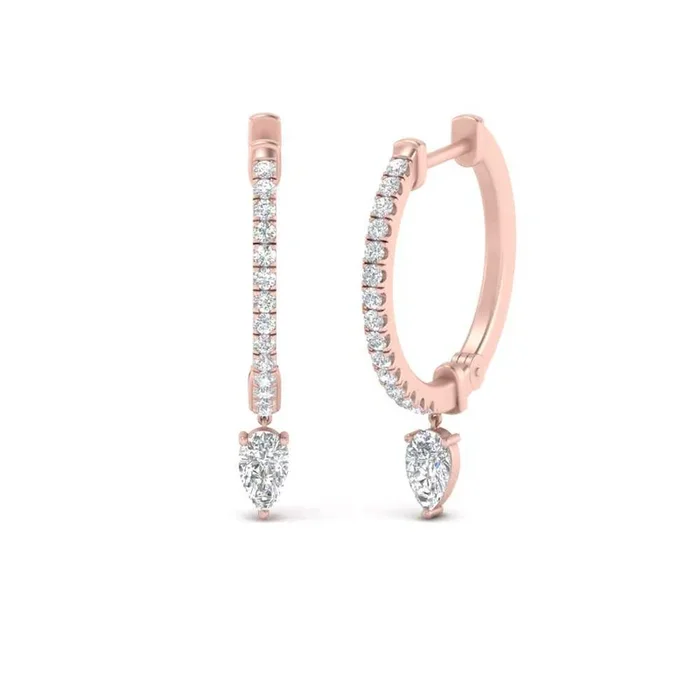Pear Drop Huggie Earrings