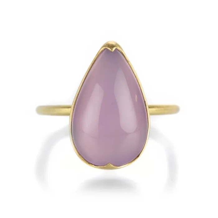 Pear Holly Blue Agate Ring