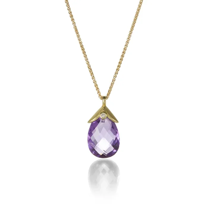 Pear Shaped Amethyst Necklace