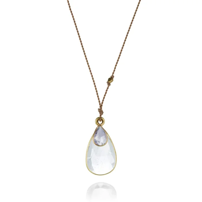 Pear Shaped Aquamarine and Sapphire Necklace