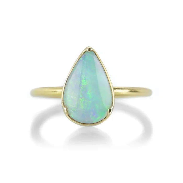 Pear Shaped Australian Opal Ring