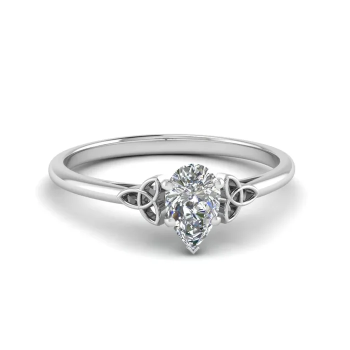 Pear Shaped Celtic Solitaire Engagement Ring