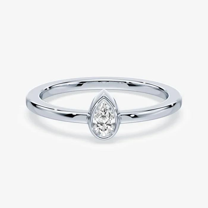 Pear Shaped Mini Bezel Ring