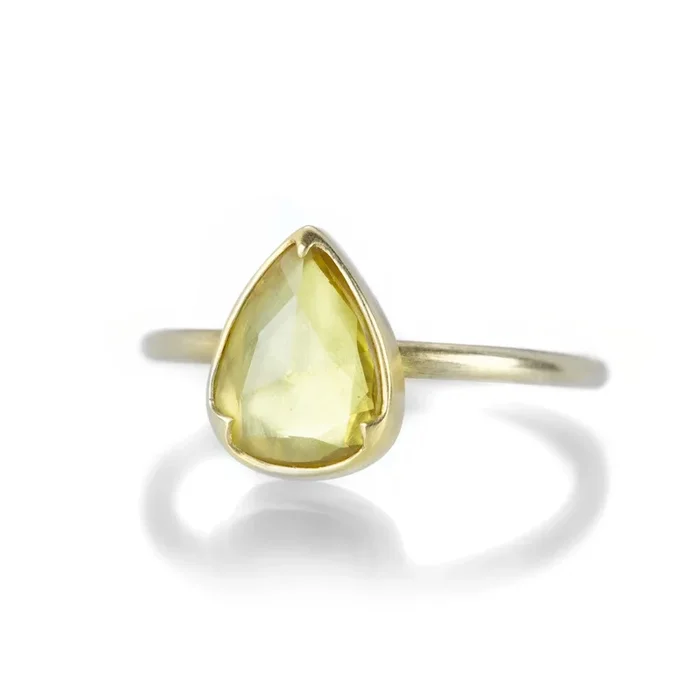 Pear Shaped Yellow Sapphire Ring