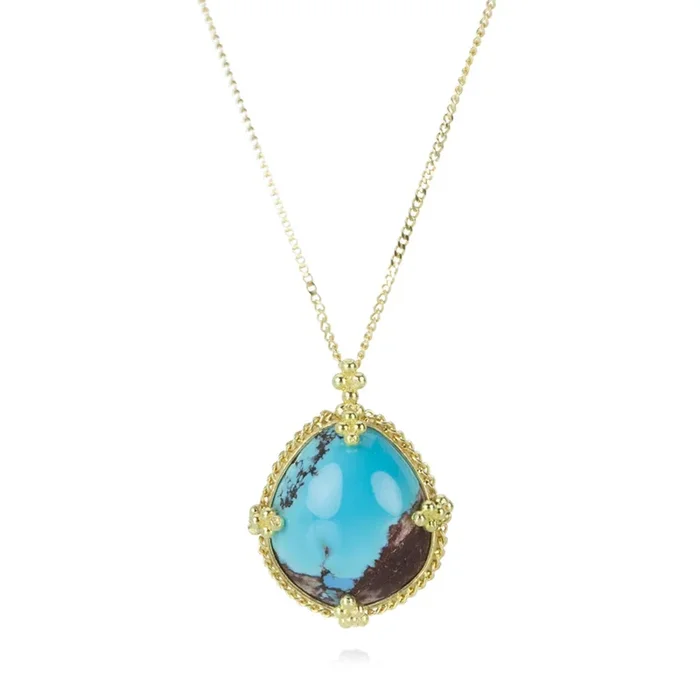 Pear Turquoise Pendant Necklace