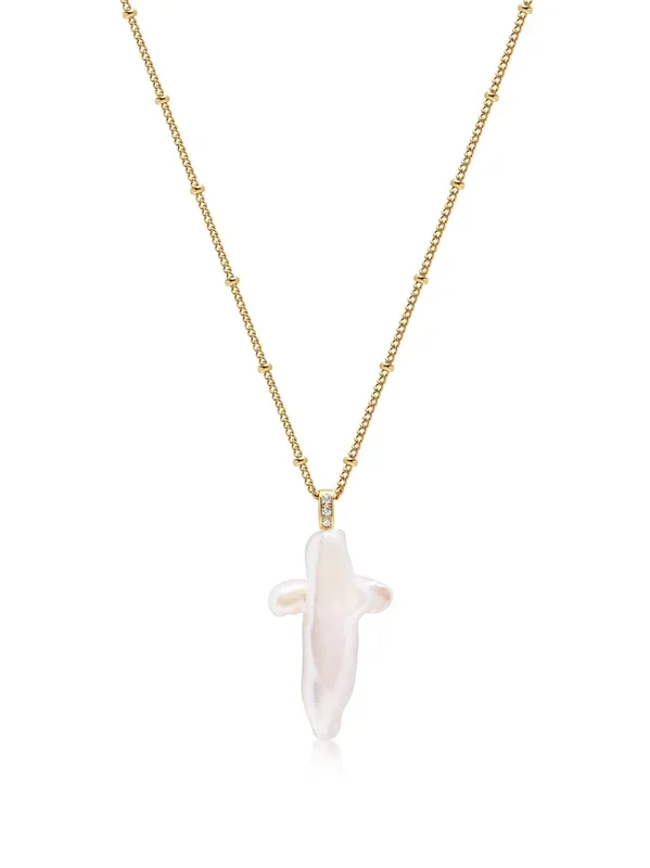 Pearl Cross Chain Necklace