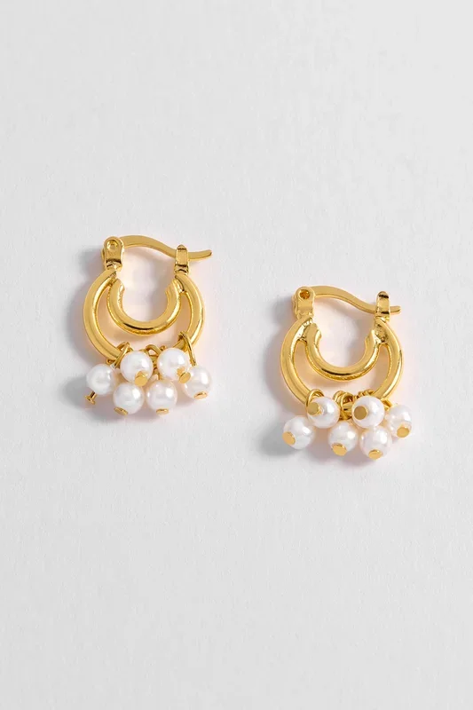 Pearl Double Hoop Earrings