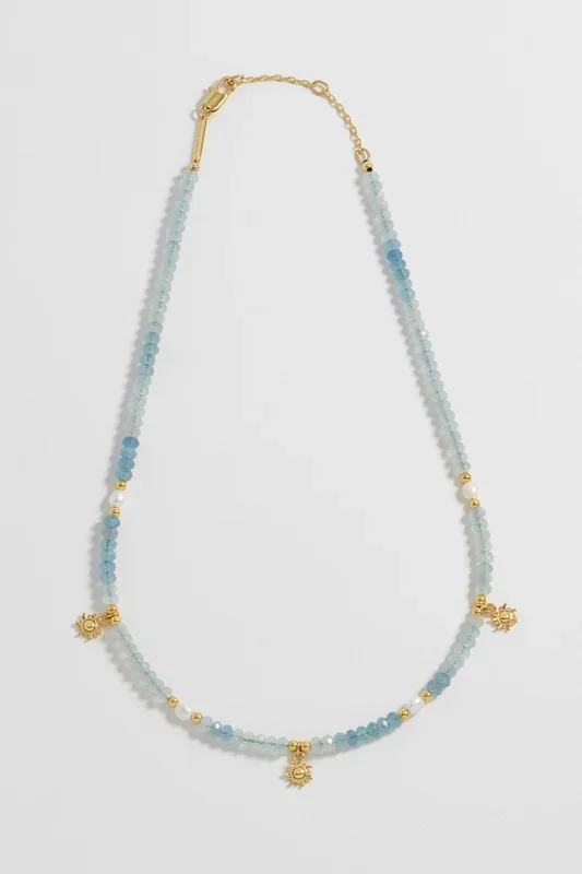 Pearl Gemstone Sun Necklace