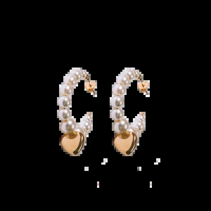 Pearl Heart Hoops