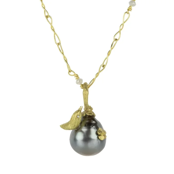 Pearl Pendant with Carved Bird (Pendant Only)