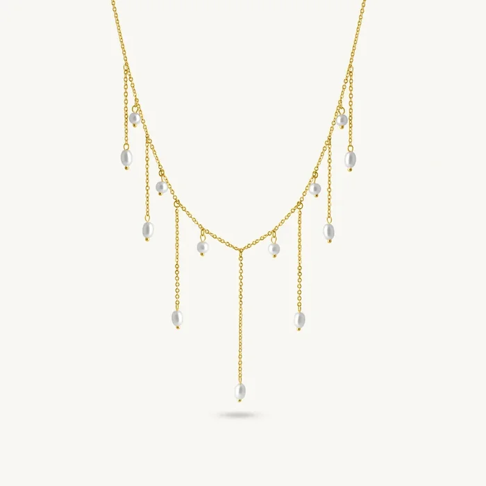 PearlShine Dangle Chain Necklace