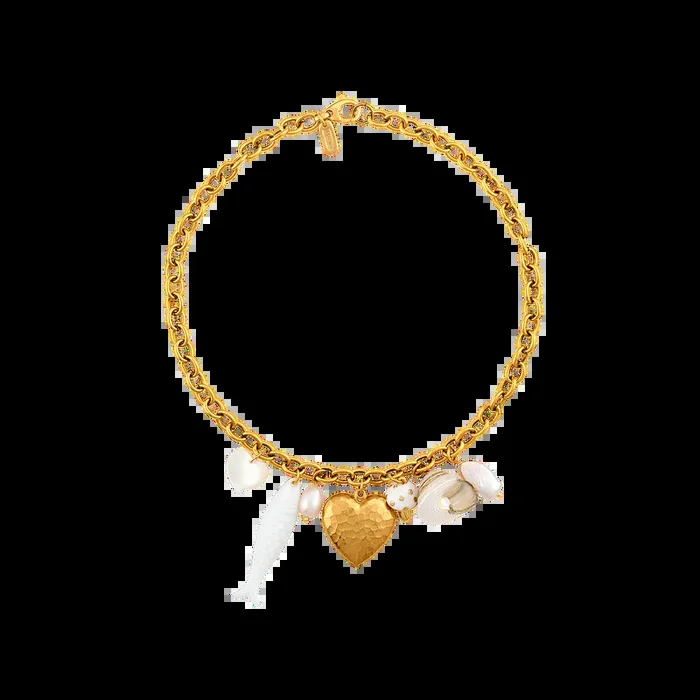 Pearly Fish Charm Necklace