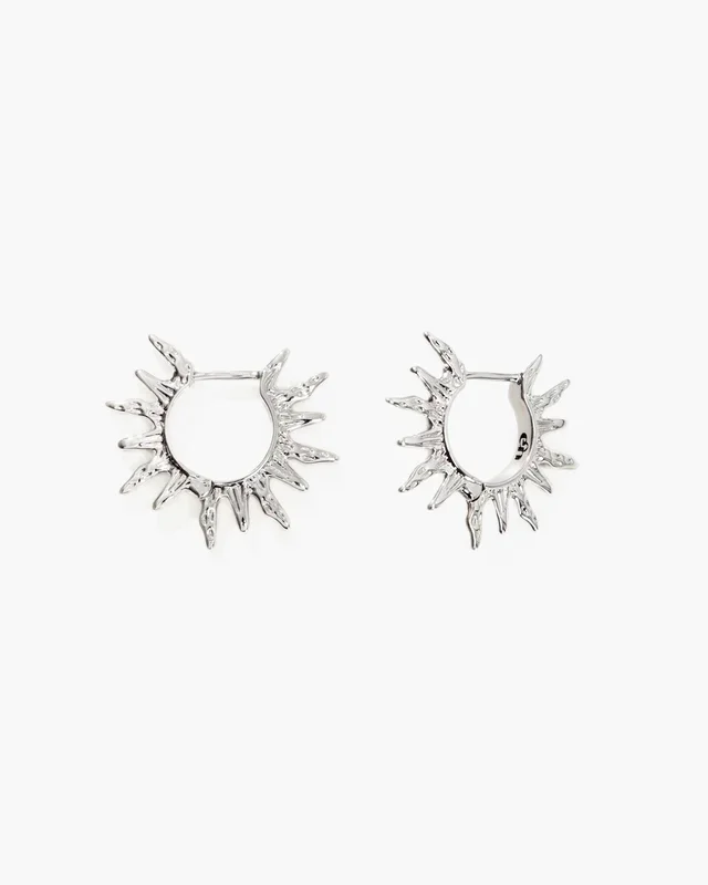 Pendientes de aro solar en plata