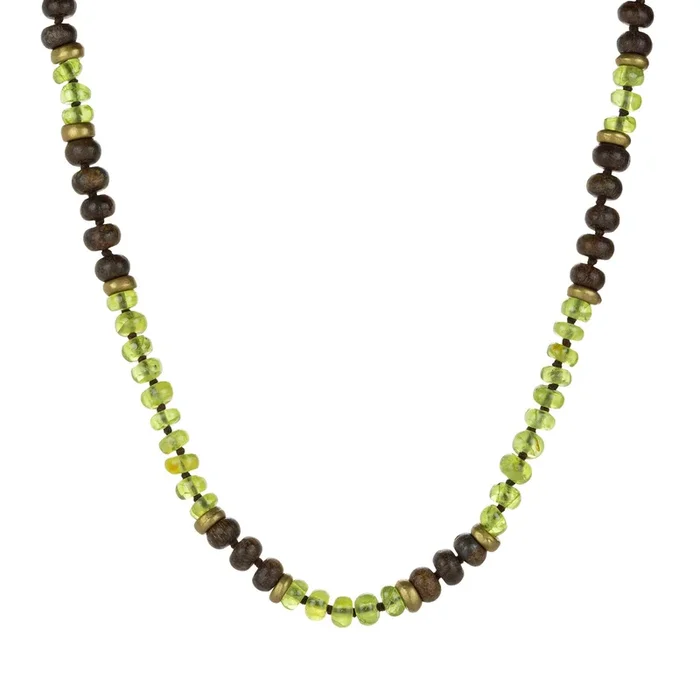 Peridot, Bronzite and Chrysocolla Necklace