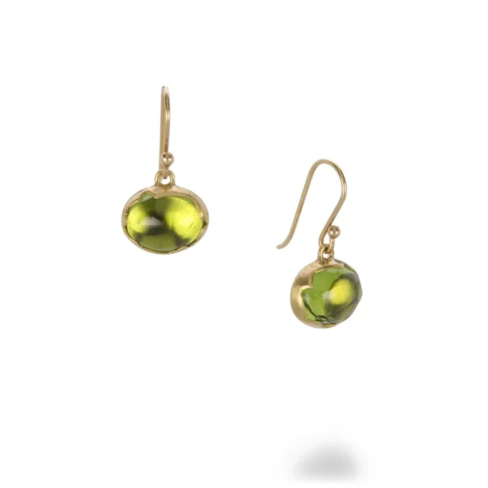 Peridot Egg Earrings