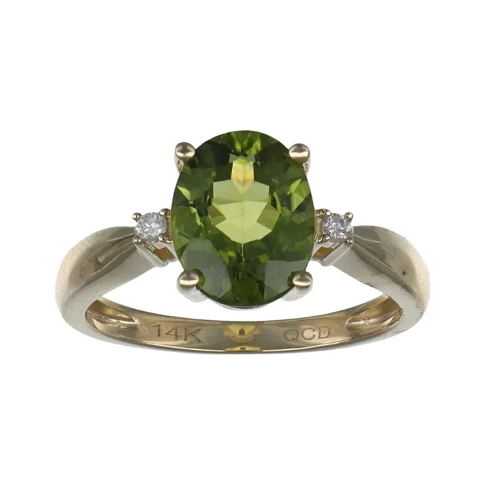 Peridot Ring (Peridot 2.58 cts. White Diamond 0.04 cts.)