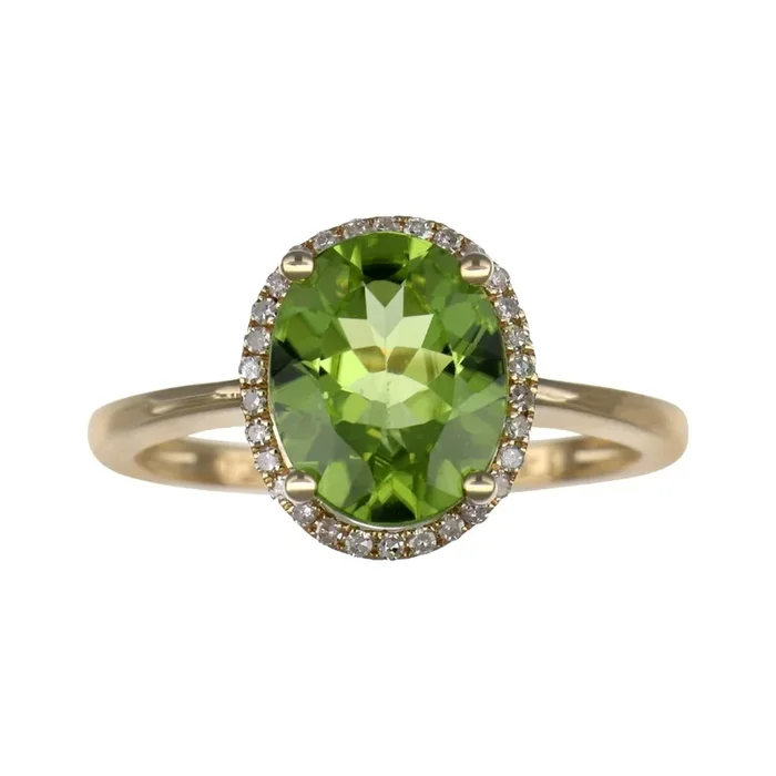 Peridot Ring (Peridot 2.78 cts. White Diamond 0.12 cts.)