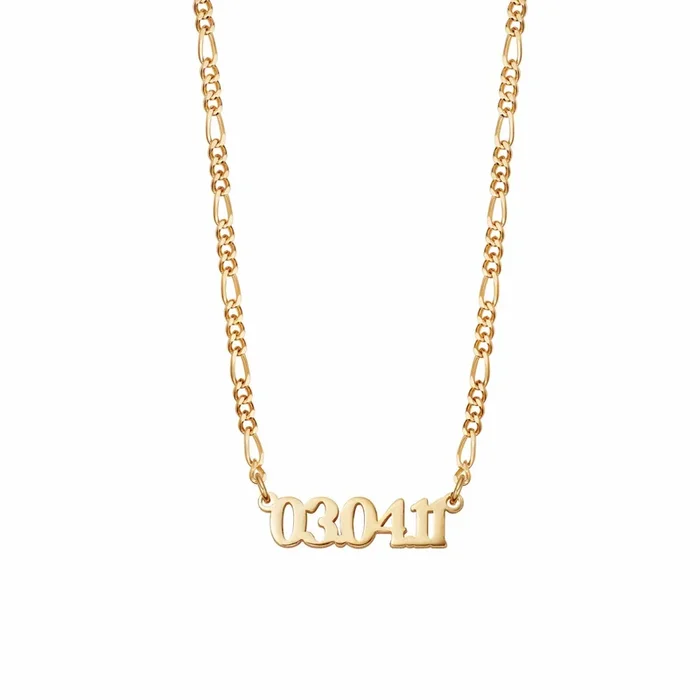 Personalised Date Necklace 18ct Gold Plate