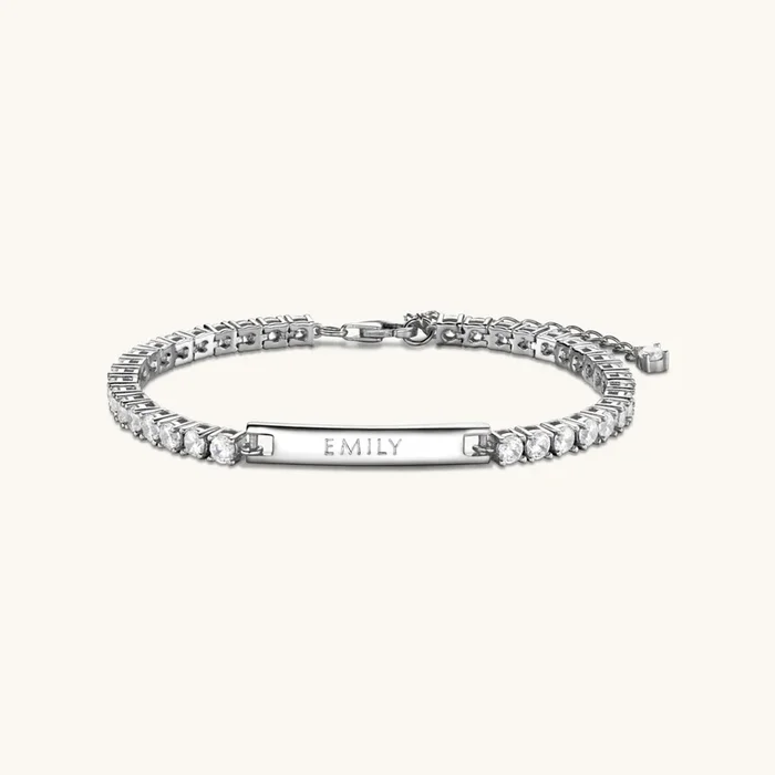 Personalised Tennis Bracelet Silver