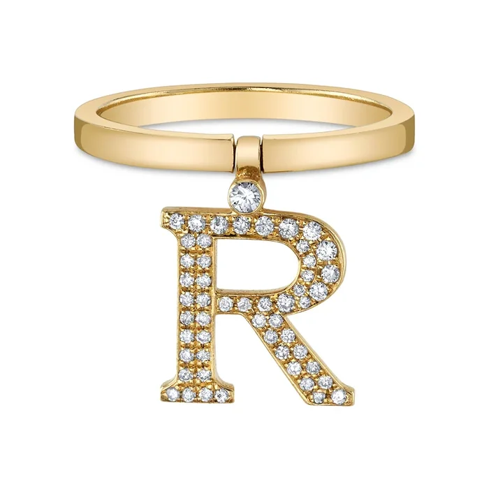 Personalized Diamond Initial Ring