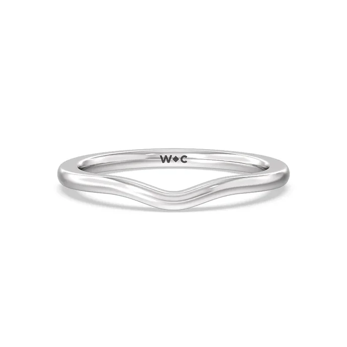 Petal Hidden Accent Scroll Wedding Band