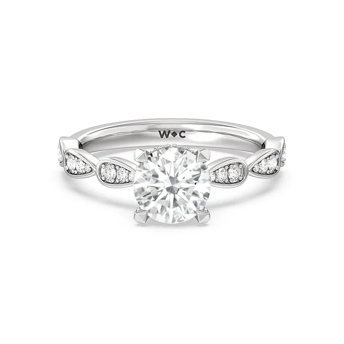 Petal Hidden Halo Engagement Ring