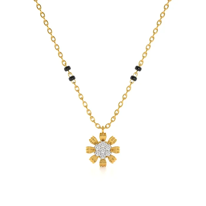 Petalburst Glow 9KT Gold Lab Grown Diamond Mangalsutra