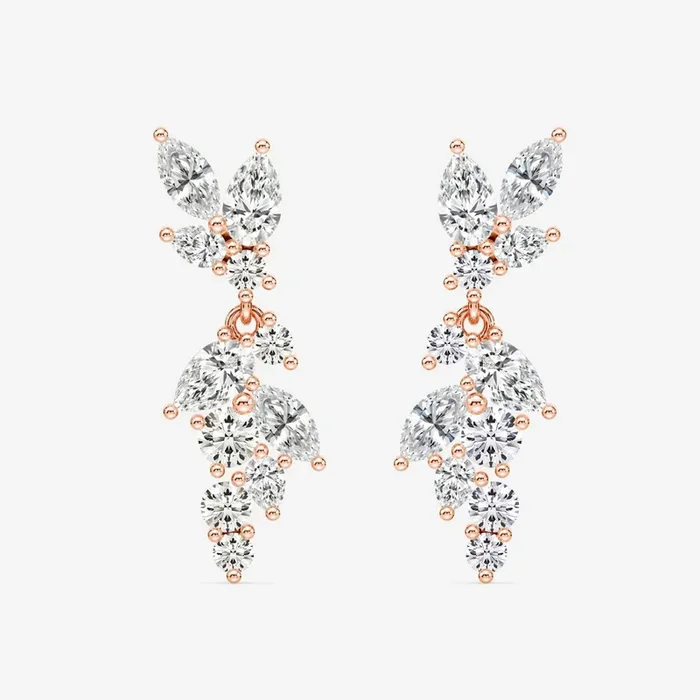 Petals Diamond Dangle Earrings
