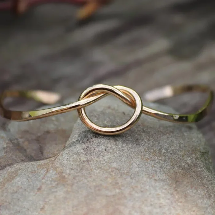 Peter James Single Knot Cuff Bracelet in Yellow Gold Filled