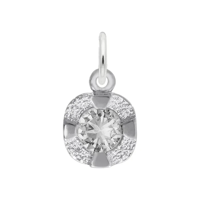Petite April Birthstone Charm in Sterling Silver